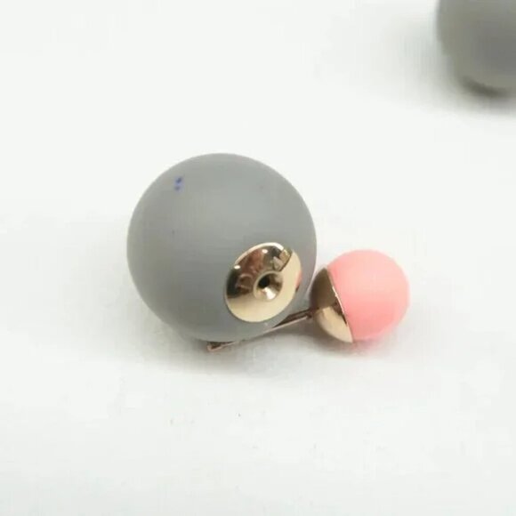 100% Authentic DIOR Tribal Matt Grey&Pink Earrings - Picture 2 of 8